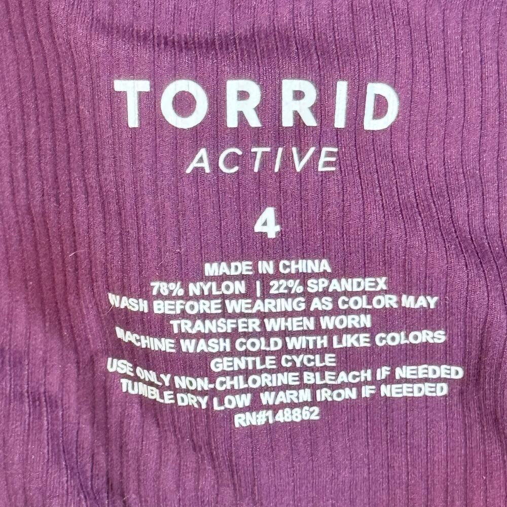 Torrid Active Women's 4 4X TRU Low Impact Wireless Rib Sports Bra Purple Gym - Picture 4 of 6